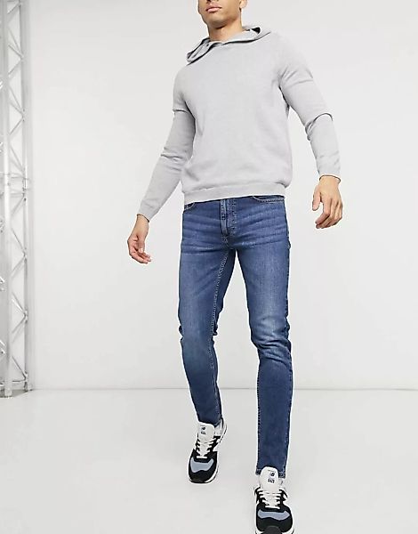 Burton Menswear – Jeans in verwaschenem Mittelblau günstig online kaufen