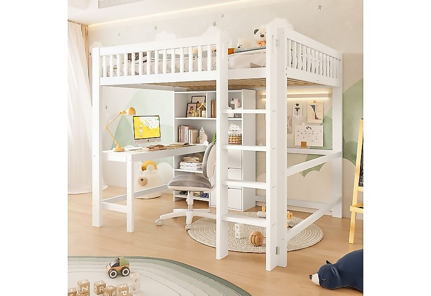 Merax Hochbett Sicherheitsgeländer und Lattenrost (1-St., Etagenbett Jugend günstig online kaufen