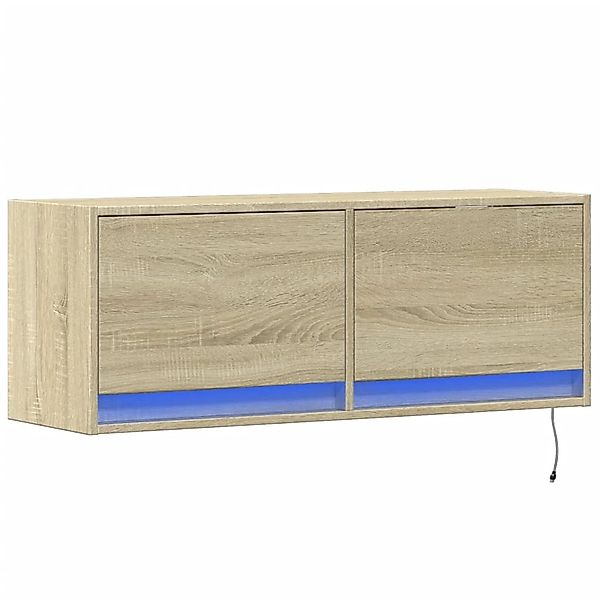 vidaXL TV-Wandschrank mit LED-Beleuchtung Sonoma-Eiche 100x31x35 cm 852364 günstig online kaufen
