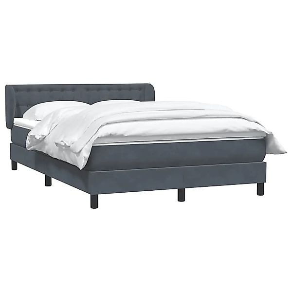 vidaXL Boxspringbett mit Matratze Dunkelgrau 140x220 cm Samt 3317902 günstig online kaufen