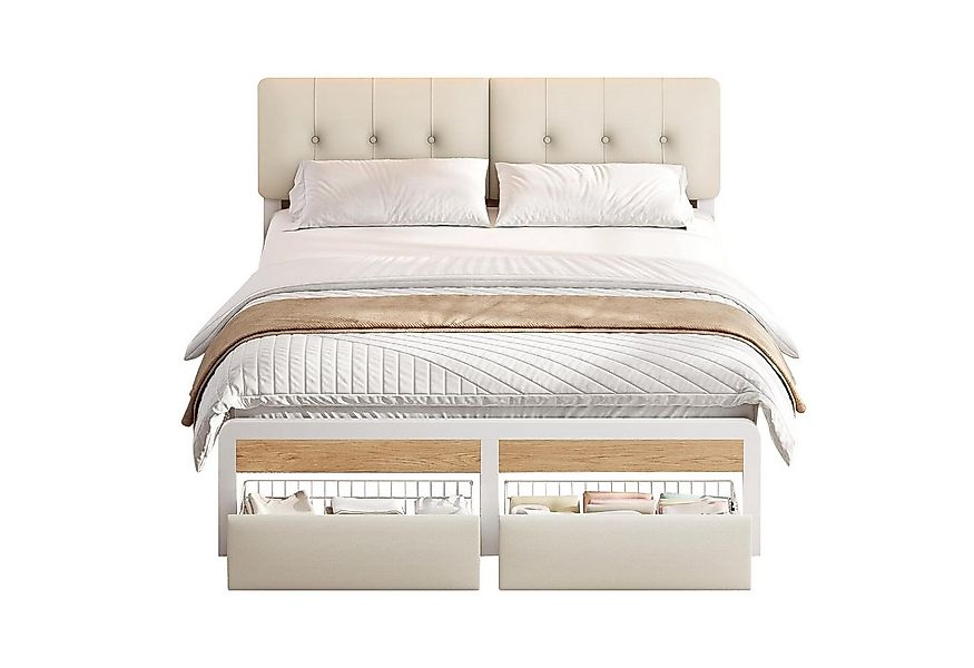 KIMENICH Metallbett Mit LED-Beleuchtung, 2 Schubladen und höhenverstellbare günstig online kaufen