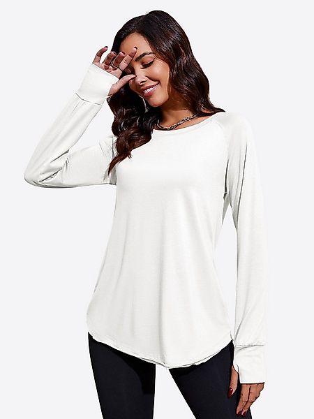 Imily Bela T-Shirt Damen Lässige Lockere Tunika-Oberteile mit rundem Saum ( günstig online kaufen