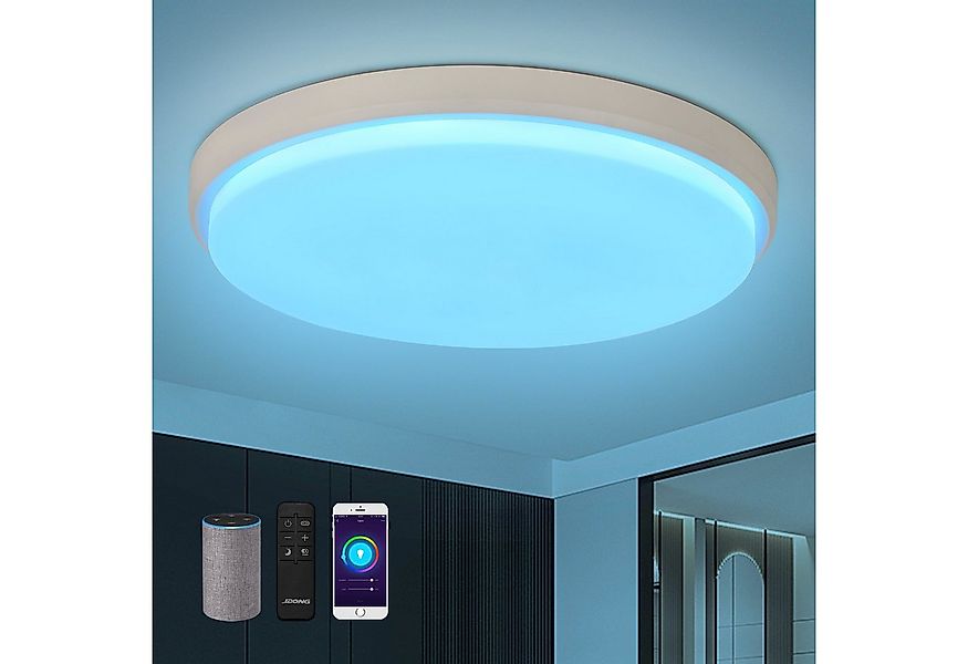 JDONG LED Deckenleuchte Dimmbar mit Fernbedienung, APP Sprachsteuerung, Wla günstig online kaufen