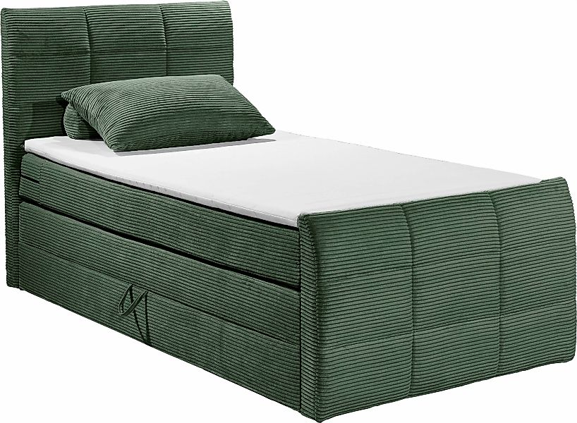 ED EXCITING DESIGN Boxspringbett "Bolivia", harte Seite mit Kokosmatte, wei günstig online kaufen