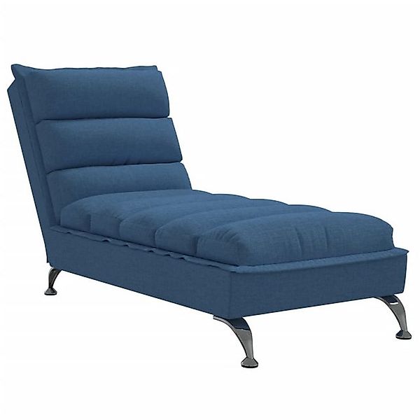 vidaXL Chaiselongue, Chaiselongue mit Kissen Blau Stoff günstig online kaufen