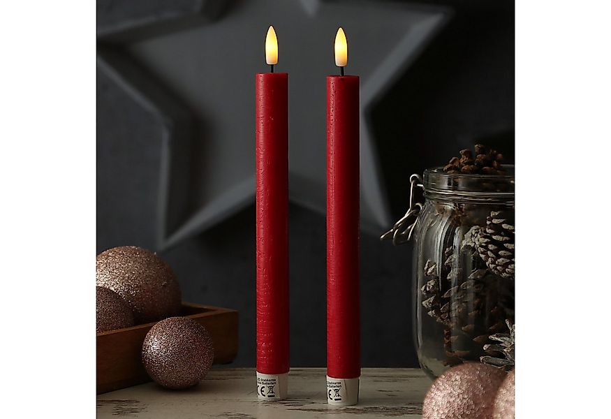 Adilina LED-Kerze LED Stabkerzen Tafelkerzen Dinner Spitzkerzen rustikal 24 günstig online kaufen