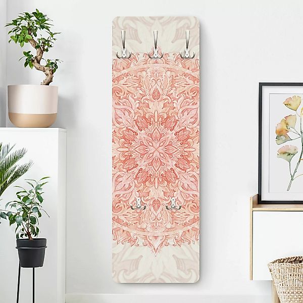 Wandgarderobe Mandala Aquarell Ornament beige orange günstig online kaufen