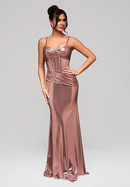OMBRE Abendkleid Goldenes Abendkleid im Metallic-Look mit Korsett-Design günstig online kaufen