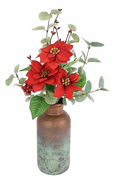 I.GE.A. Winterliche Kunstpflanze "Gesteck mit Poinsettia in Keramikvase, mi günstig online kaufen