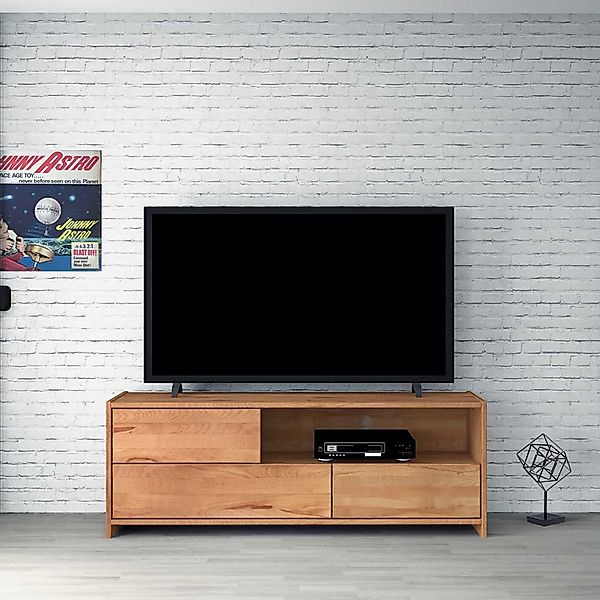 TV Lowboard aus Kernbuche Massivholz 150 cm günstig online kaufen