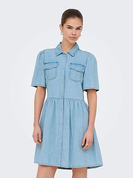 ONLY Jeanskleid "ONLEVELINE SS DNM DRESS AKM" Brusttaschen Baumwolle günstig online kaufen