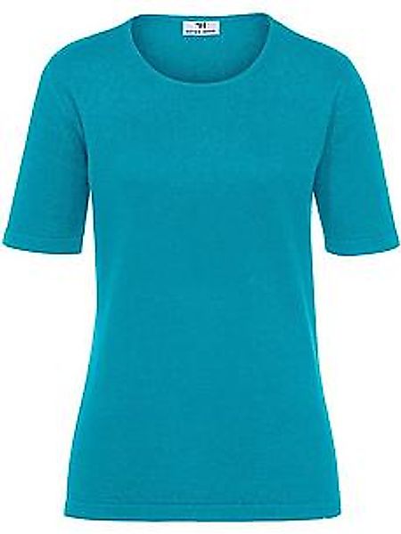 Rundhals-Pullover aus Seide Kaschmir Peter Hahn türkis günstig online kaufen