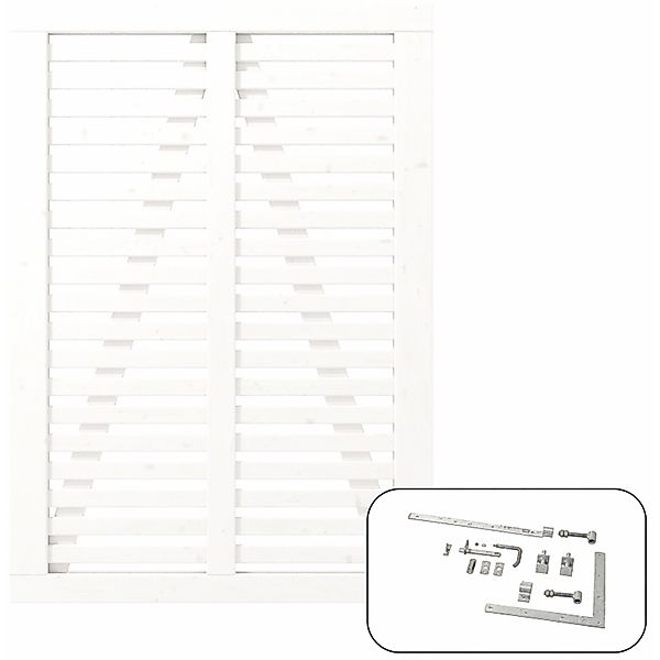 Einzeltor Harmoni Nadelholz Weiß 100 cm x 140 cm günstig online kaufen