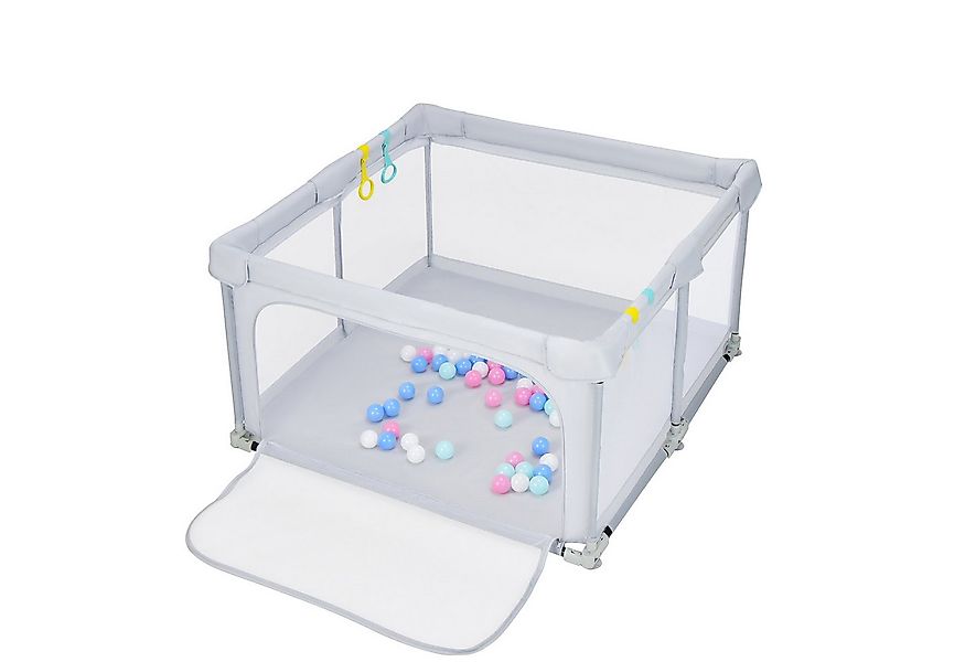 COSTWAY Laufgitter klappbar, Baby Laufstall mit 50 Bälle & Netzwänden & Tür günstig online kaufen