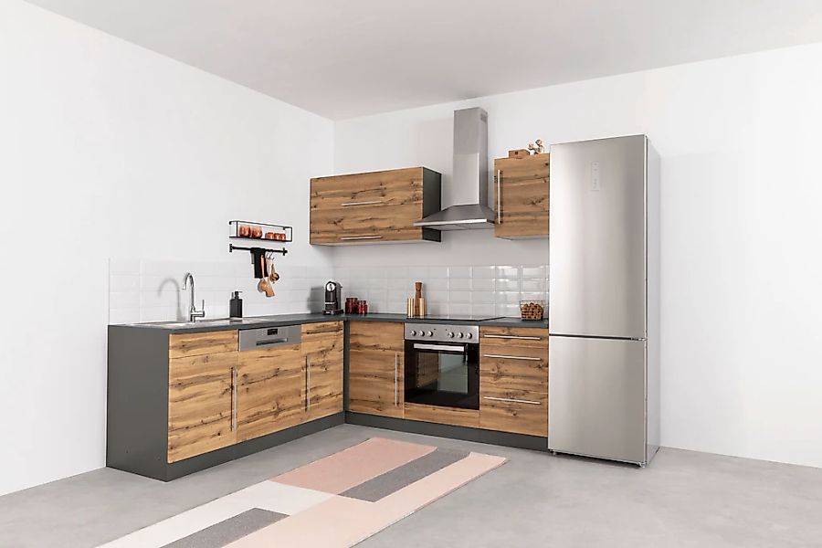 KOCHSTATION Winkelküche "KS-Samos" Stellbreite 220x220 cm, wahlweise mit E- günstig online kaufen