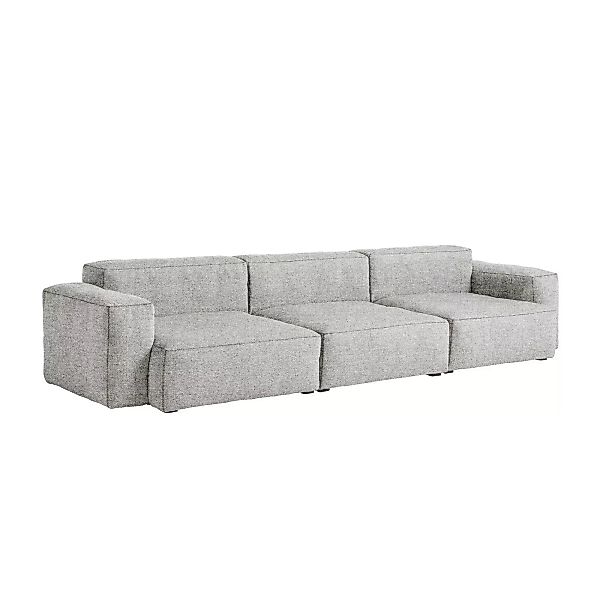 HAY - Mags Soft 3-Sitzer Sofa Armlehne niedrig - hellgrau/Naht hellgrau/Sto günstig online kaufen