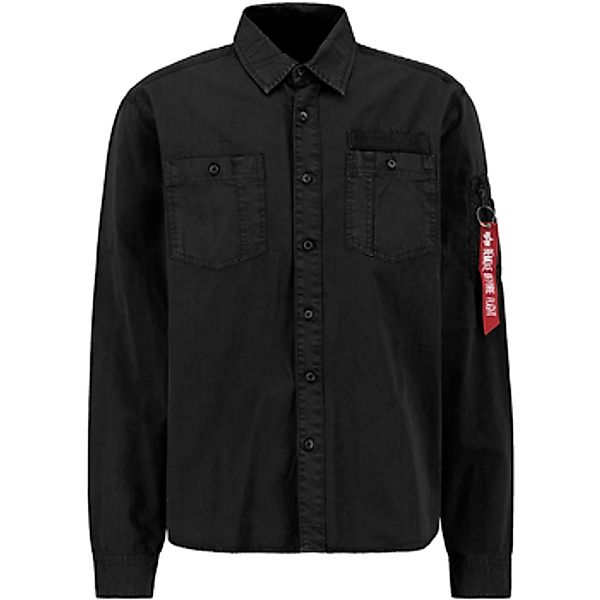 Alpha  Hemdbluse Air Force EMB Shirt - black günstig online kaufen