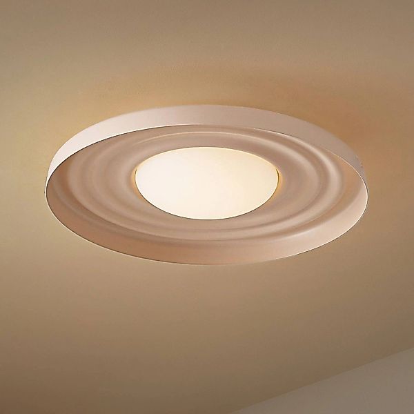 Lindby LED-Deckenleuchte Waves, beige, Ø 43 cm, Metall günstig online kaufen
