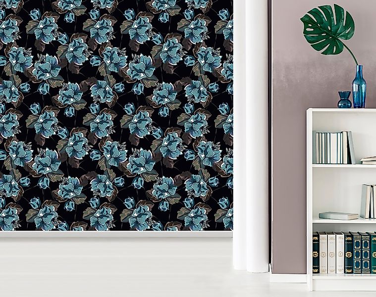 queence Vinyltapete »Marlin«, bedruckt-Motiv-botanisch-floral-gemustert-nat günstig online kaufen