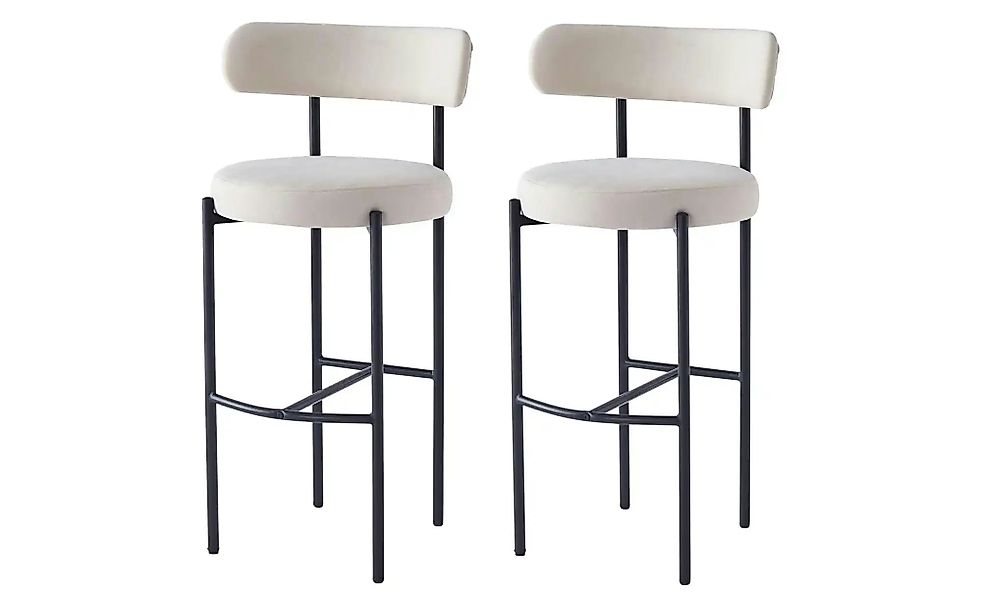 Barhocker 2er-Set   ¦ beige ¦ Maße (cm): B: 47 H: 103 Polstermöbel > Hocker günstig online kaufen