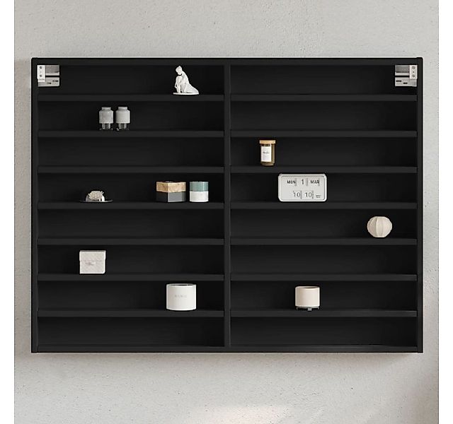 vidaXL Schrankmodule Vitrinenschrank Schwarz 100x8,5x75 cm Holzwerkstoff günstig online kaufen
