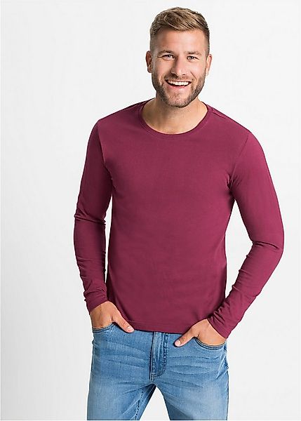 bonprix Langarmshirt (Packung, 3-tlg) regular fit Passform, Rundhals-Aussch günstig online kaufen