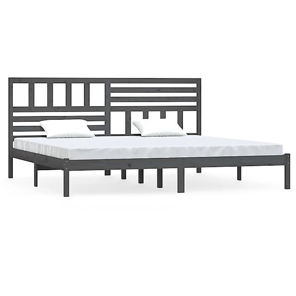 Vidaxl Massivholzbett Grau Kiefer 200x200 Cm günstig online kaufen