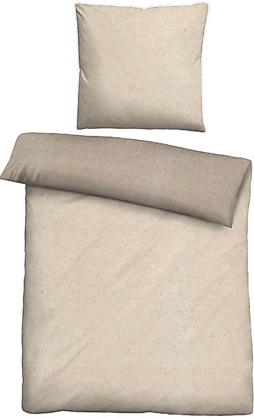 Biberna Wendebettwäsche "Hermal" 2 Stk. tlg. Flanell in Melangeoptik, Winte günstig online kaufen
