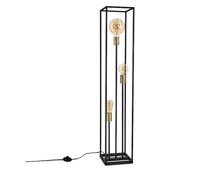 hofstein Stehlampe »Lateis« Stehleuchte aus Metall in Schwarz/Goldfarben, o günstig online kaufen