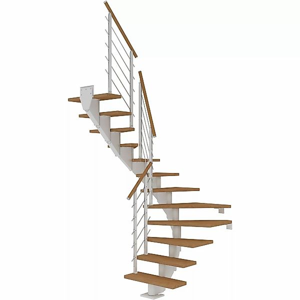 Dolle Mittelholmtreppe Hamburg Eiche GH bis 258 cm 1/2 Gewendelt 75 cm FSC günstig online kaufen