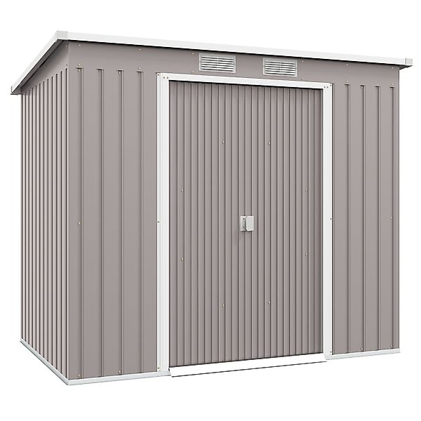 Outsunny Metall Gerätehaus 2,42 m², Geräteschuppen mit Pultdach Abschließba günstig online kaufen