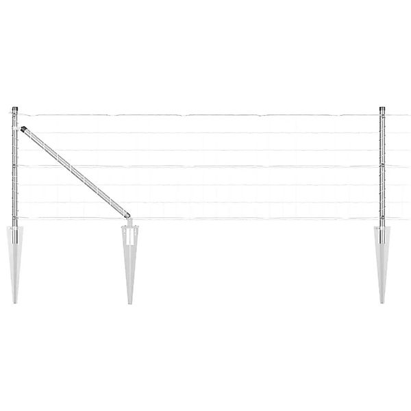 vidaXL Zaun mit Pfosten Silber 0,8 x 25 m Stahl 3350770 günstig online kaufen