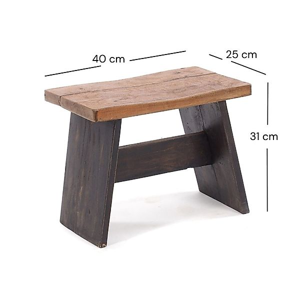 DESIGN DELIGHTS Hocker SITZBÄNKCHEN "SCHEMEL 40", Altholz massiv, 31x40x25c günstig online kaufen