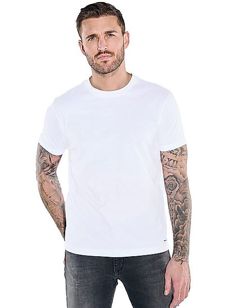 emilio adani T-Shirt Herren T-Shirt aus hochwertiger Baumwolle, Reinweiss günstig online kaufen