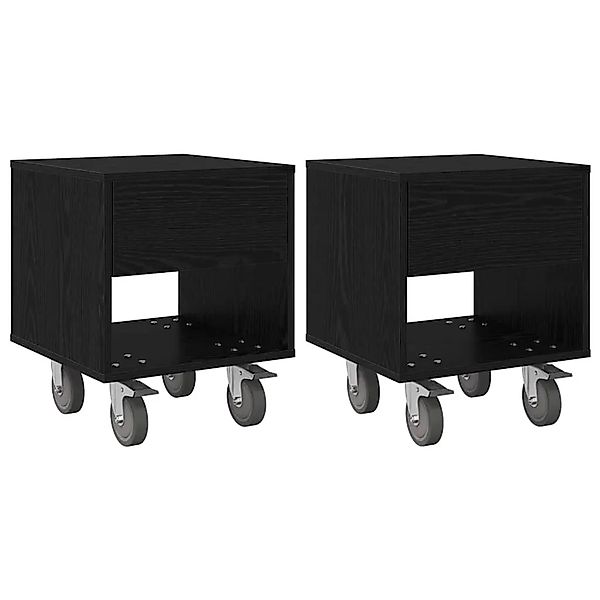 vidaXL Nachttisch 2 Stk Schwarz Eichen-Optik 40,5 x 40 x 48 cm 891059 günstig online kaufen