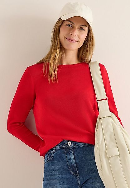 CECIL Strickpullover mit feinem Detail an der Schulter und Viskose-Anteil günstig online kaufen