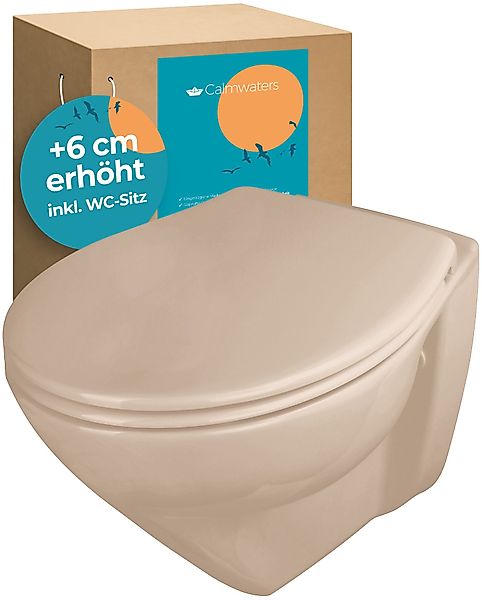 Calmwaters Tiefspül-WC, Wandmontage, wandhängend, Spülrandlos, +6 günstig online kaufen