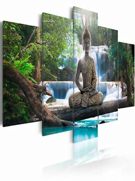artgeist Wandbild Buddha and waterfall mehrfarbig Gr. 200 x 100 günstig online kaufen