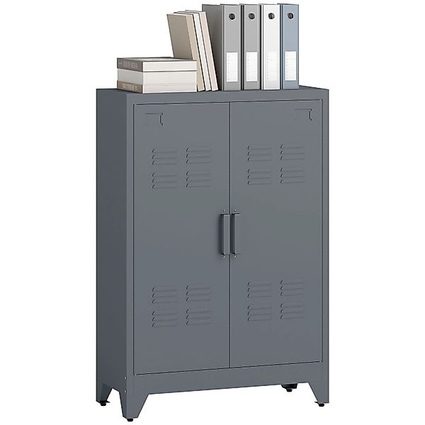 HOMCOM Aktenschrank Metall 75L x 33B x 110H cm Grau günstig online kaufen
