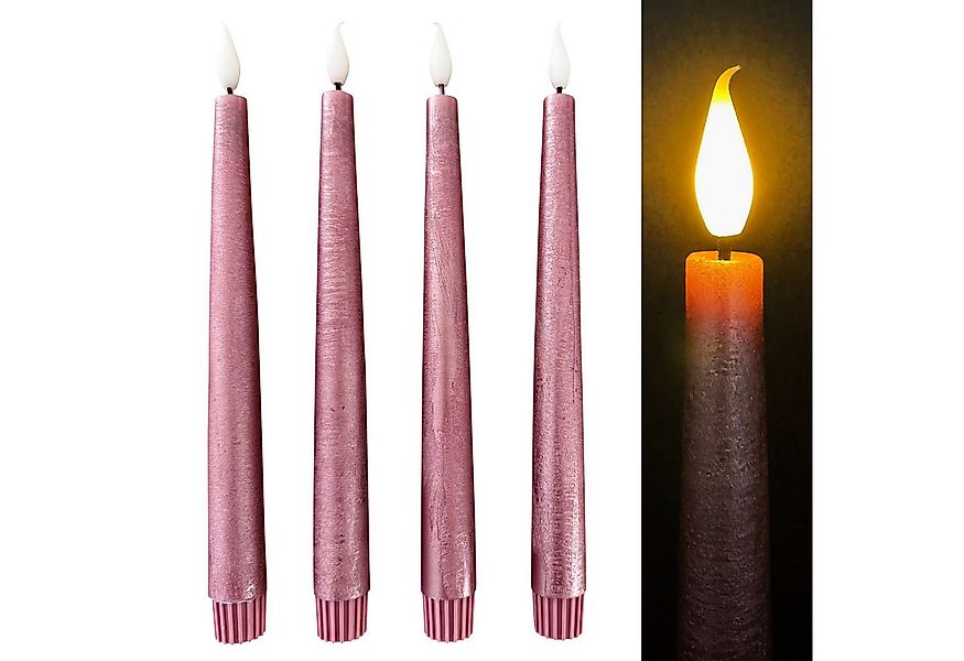 Online-Fuchs LED-Kerze 4 LED Stabkerzen aus Echtwachs im Set mit Touch & Ti günstig online kaufen