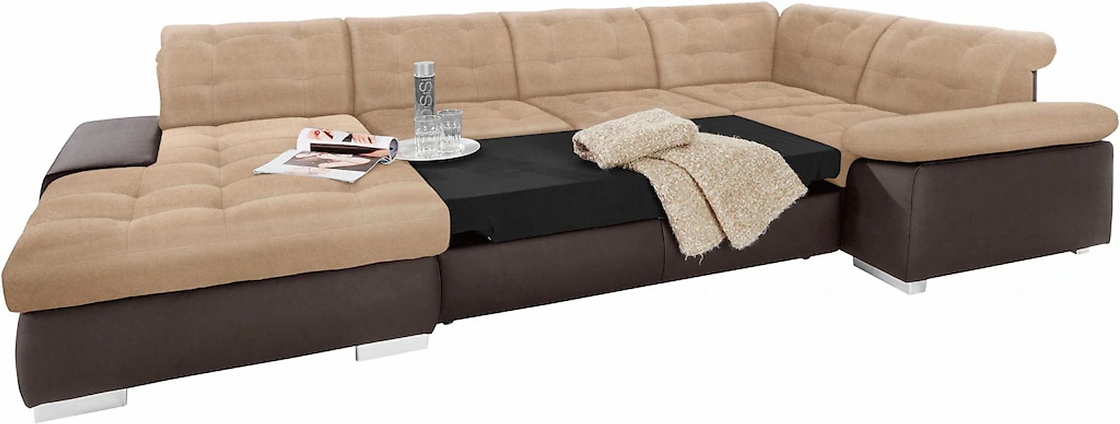 sit&more Wohnlandschaft »Ontario U-Form« XXL, wahlweise mit Bettfunktion günstig online kaufen