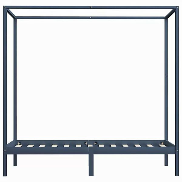 furnicato Bettgestell Himmelbett-Gestell Grau Massivholz Kiefer 100 x 200 c günstig online kaufen