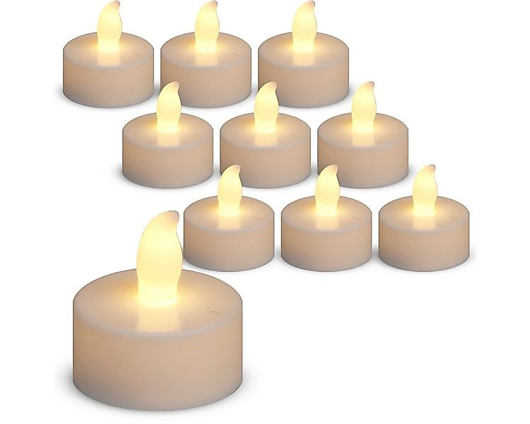 matches21 HOME & HOBBY Dekolicht LED Teelichter 10er Set weiß mit realistis günstig online kaufen