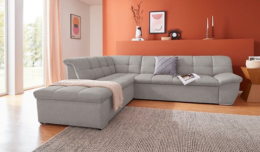 DOMO collection Ecksofa »Lagoa, moderne Sitzheftung, bequem und komfortabel günstig online kaufen