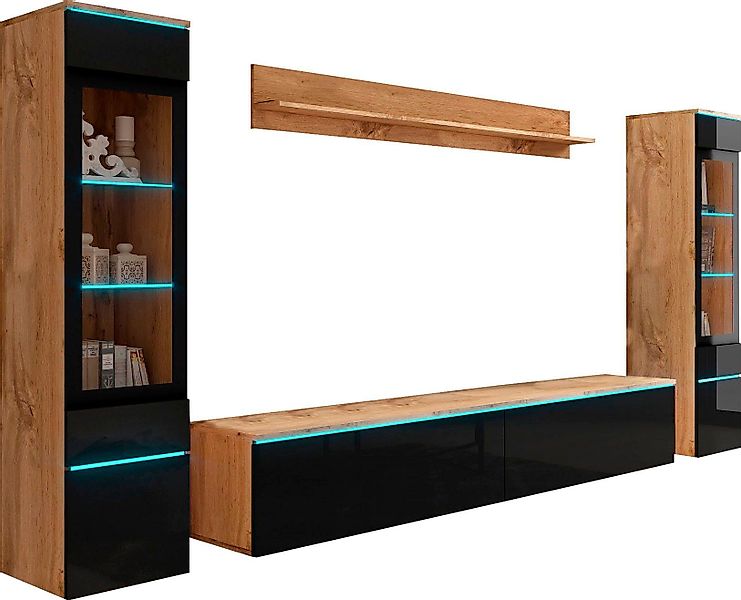 INOSIGN Wohnwand "VERA II" Komplett-Set, 4 tlg. Mediawand 260 cm, Vitrine m günstig online kaufen