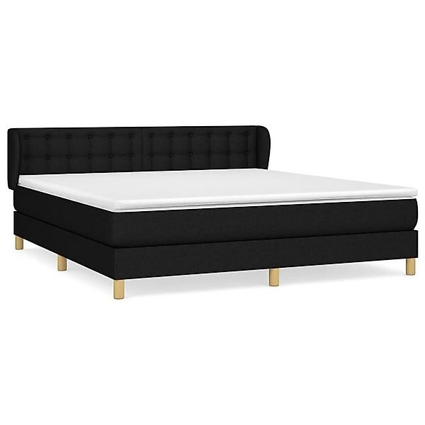 vidaXL Boxspringbett, Boxbett mit Matratze Schwarz 180x200 cm Stoff günstig online kaufen