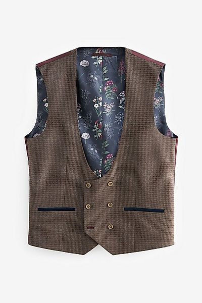 Next Anzugweste Karierte Anzugweste mit Besatz (1-tlg) günstig online kaufen