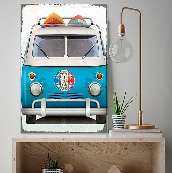 queence Metallbild "Biarritz Surf Bus", Auto-Autos, (1 St.), Stahlschild, B günstig online kaufen