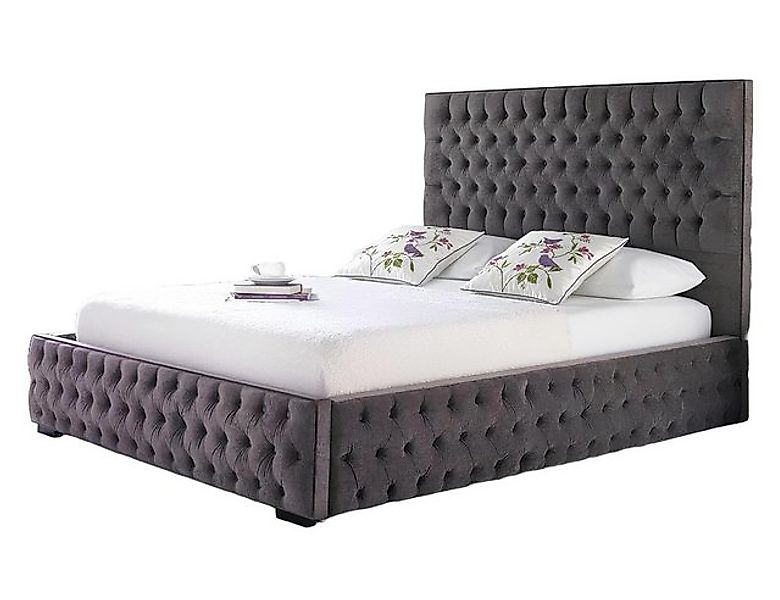 Xlmoebel Bett Doppelbett aus luxuriösem Leder im Chesterfield-Stil für das günstig online kaufen