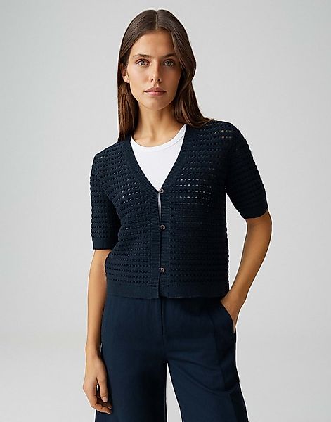 OPUS Strickjacke Dostal aus Strick mit Lochstrukur Perlmuttknöpfe, leichte günstig online kaufen